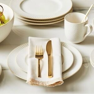 West Elm textured stoneware dinnerware plate set